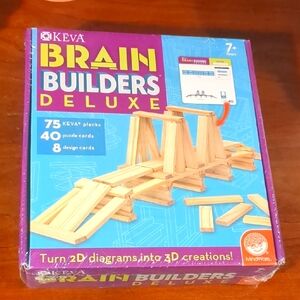 NEW Keva Brain Builders Deluxe Building Toys Set MindWare 75 Wooden Planks STEAM